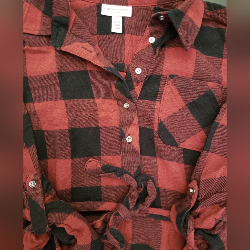Buffalo Plaid Maternity Shirt